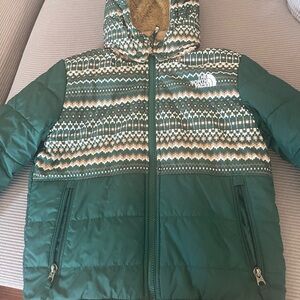 The North Face Forest Green and Cream Hooded Jacket